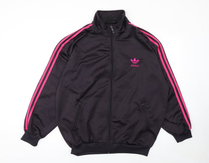 Adidas Women’s Black Pink Full Zip Sweatshirt Size L Polyester