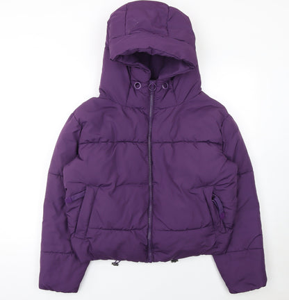 Womens UK Size XS Zara Purple Puffer Jacket