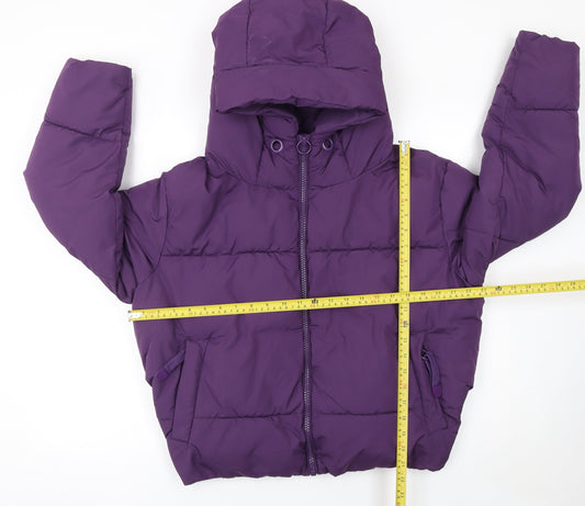 Womens UK Size XS Zara Purple Puffer Jacket