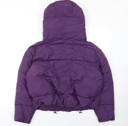Womens UK Size XS Zara Purple Puffer Jacket