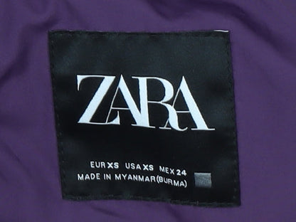 Womens UK Size XS Zara Purple Puffer Jacket