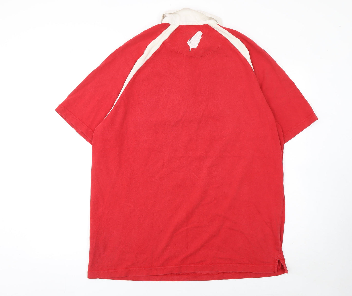 George Men's Red Rugby Style Polo Shirt Large 100% Cotton