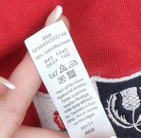 George Men's Red Rugby Style Polo Shirt Large 100% Cotton