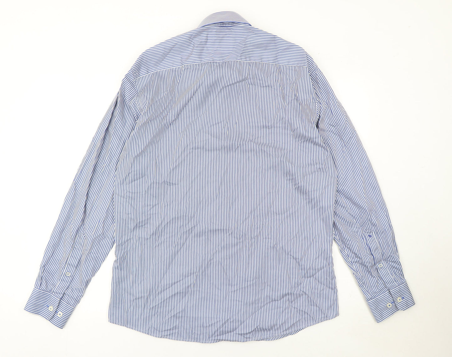 Mens UK Collar Size L Remus Uomo Smart Blue  Dress Shirt