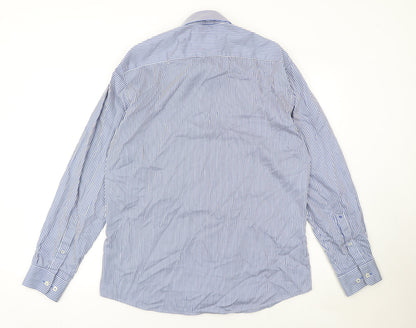 Mens UK Collar Size L Remus Uomo Smart Blue  Dress Shirt