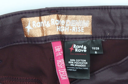 Womens UK Size 10 Rant & Rave Slim Fit Jegging Brown Trousers