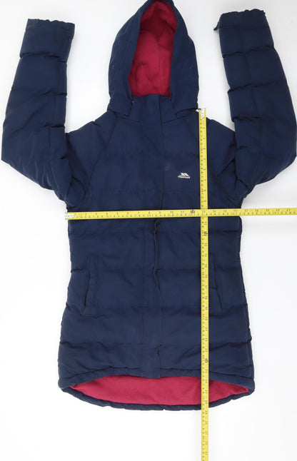 Girls UK Size 11-12 Years Trespass Blue Puffer Jacket