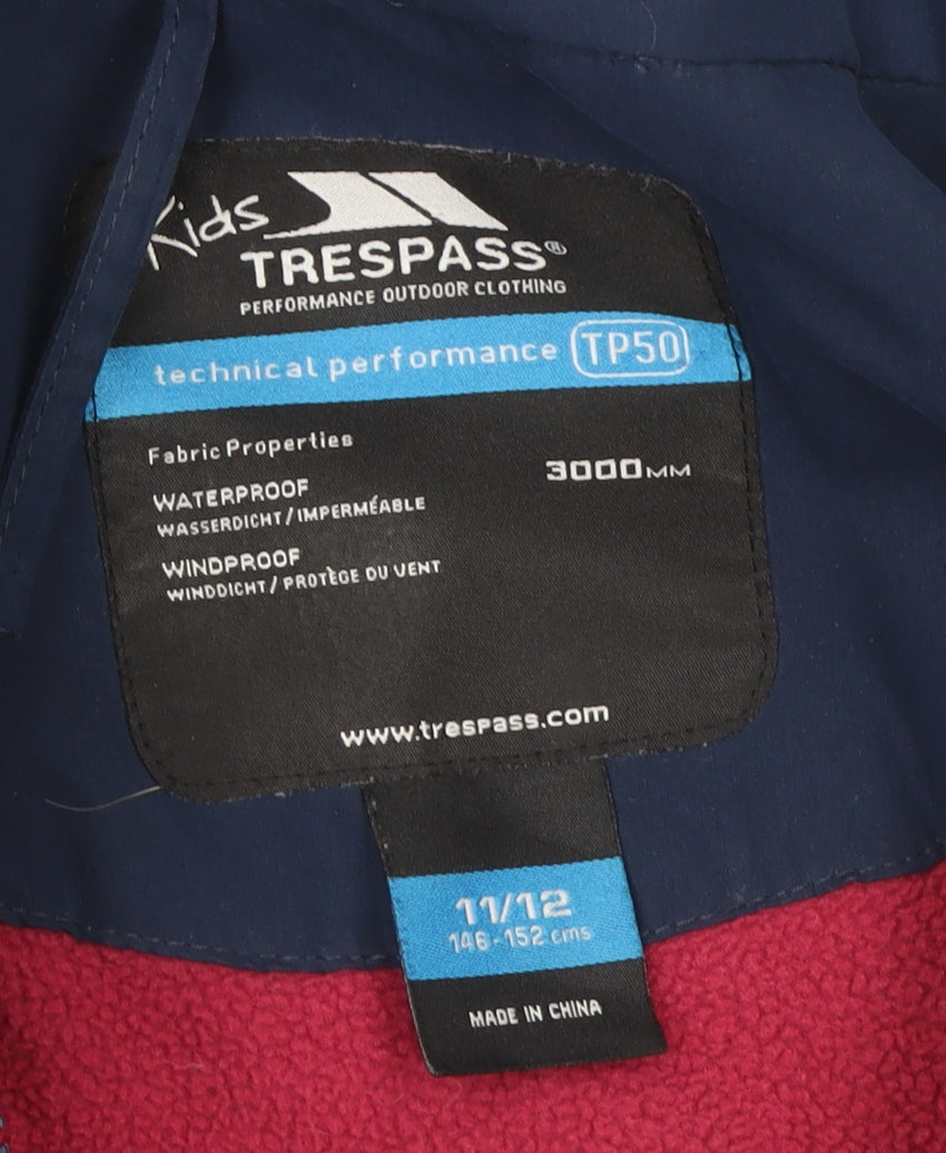 Girls UK Size 11-12 Years Trespass Blue Puffer Jacket