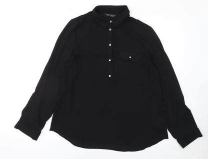 Womens UK Size 12 Dorothy Perkins Black Basic Blouse