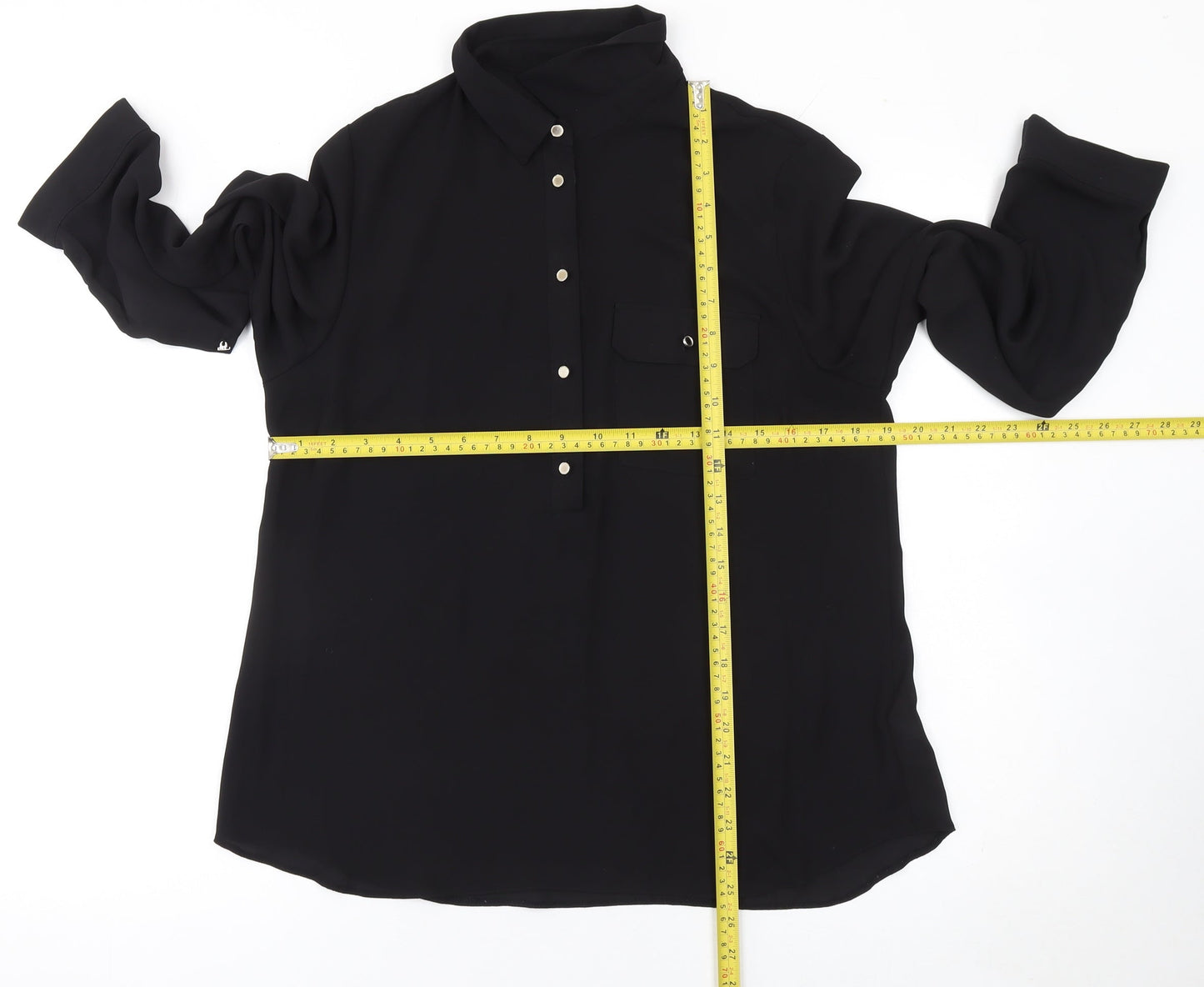 Womens UK Size 12 Dorothy Perkins Black Basic Blouse