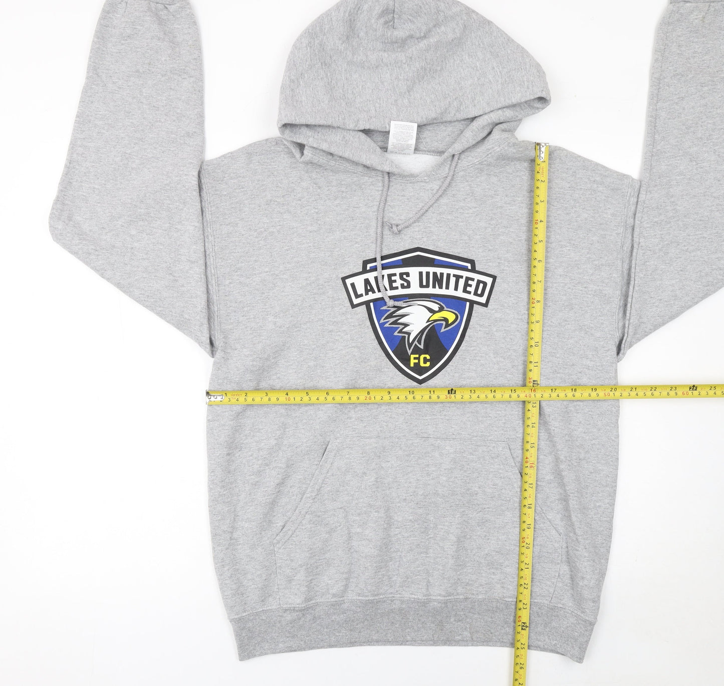 Mens UK Size M JERZEES Grey Pullover Hoodie