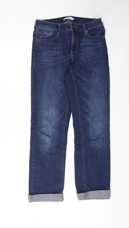 b.young Women Blue Size 29 Straight Jeans Denim Mid Rise