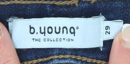 b.young Women Blue Size 29 Straight Jeans Denim Mid Rise