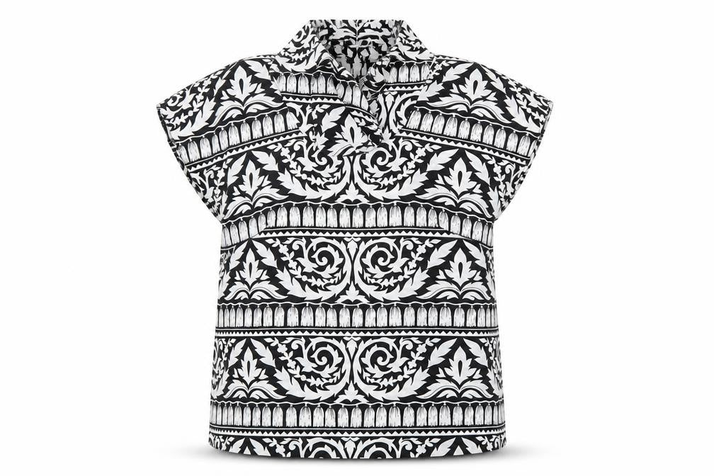Womens UK Size 12 Hardob Black Tunic Blouse