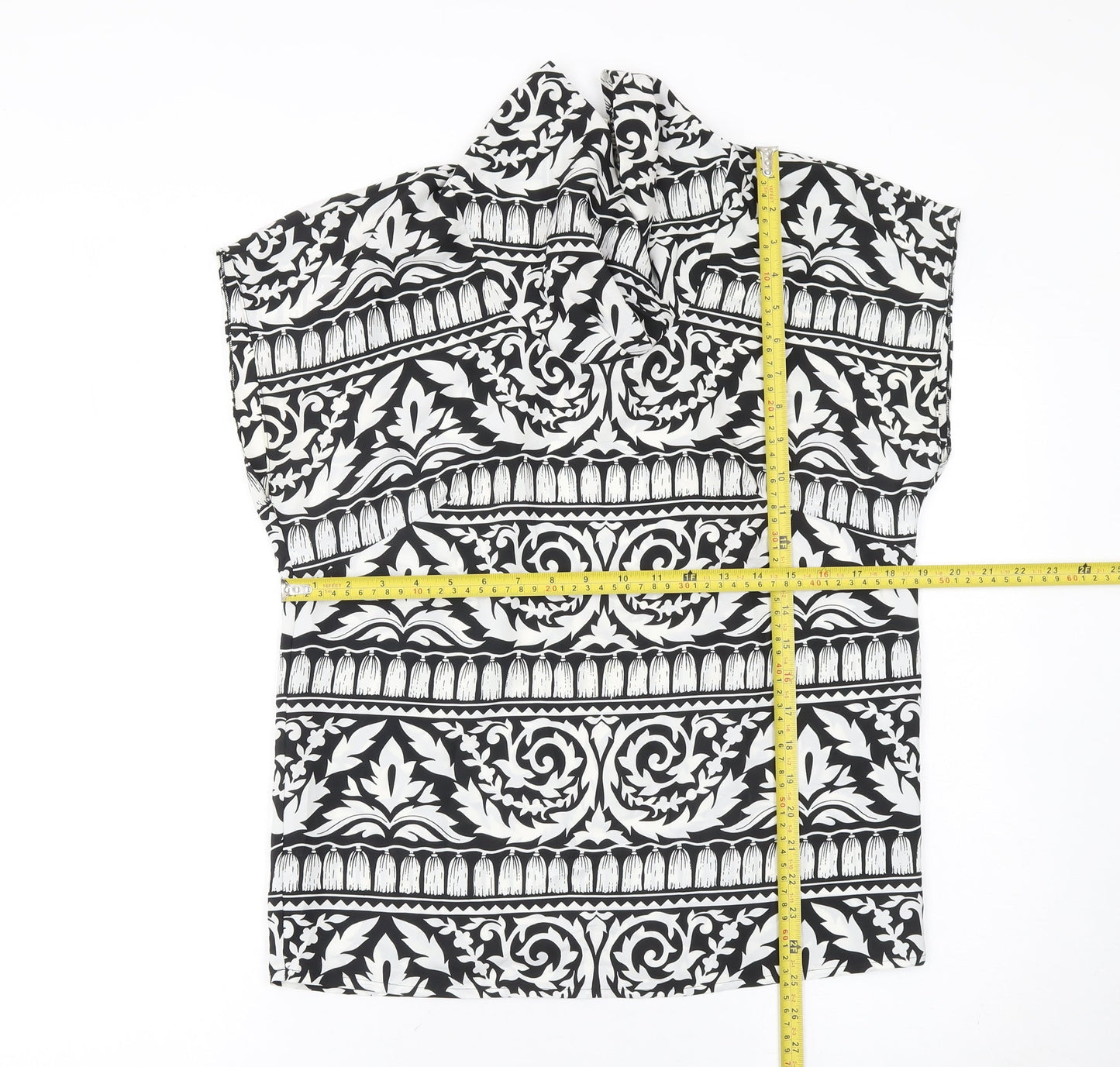 Womens UK Size 12 Hardob Black Tunic Blouse