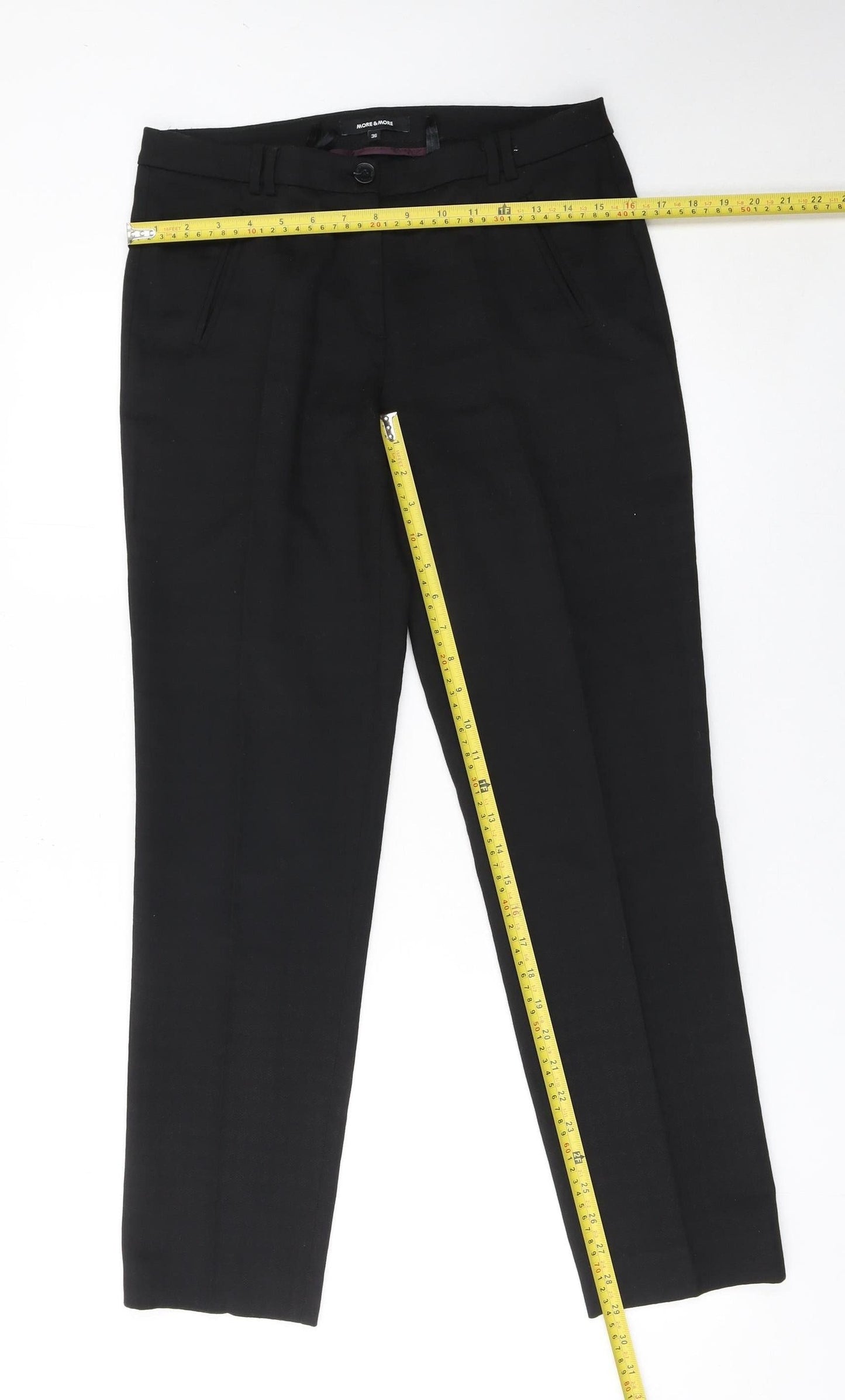 Womens UK Size 10 MORE & MORE Regular Fit Business Formal Workwear Black Trouser