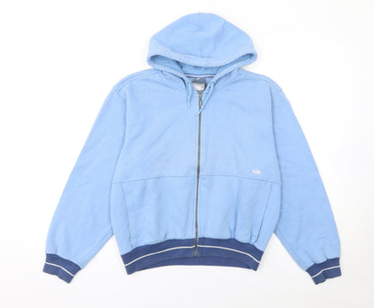 Nike Women’s Blue Full Zip Hoodie XS 88% Cotton Casual Zip Front