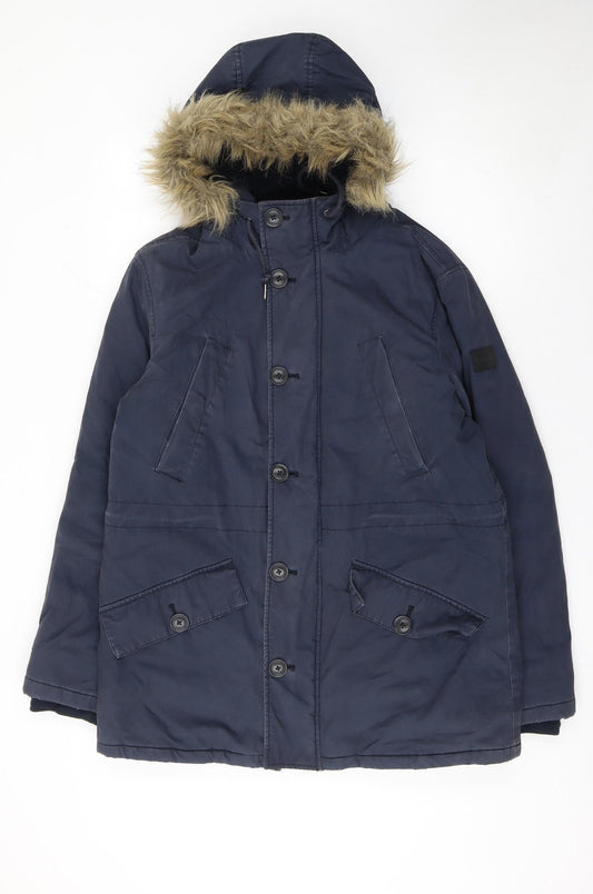 Mens UK Size S Farah Blue Parka Coat