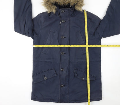 Mens UK Size S Farah Blue Parka Coat