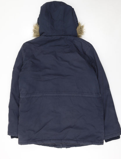 Mens UK Size S Farah Blue Parka Coat