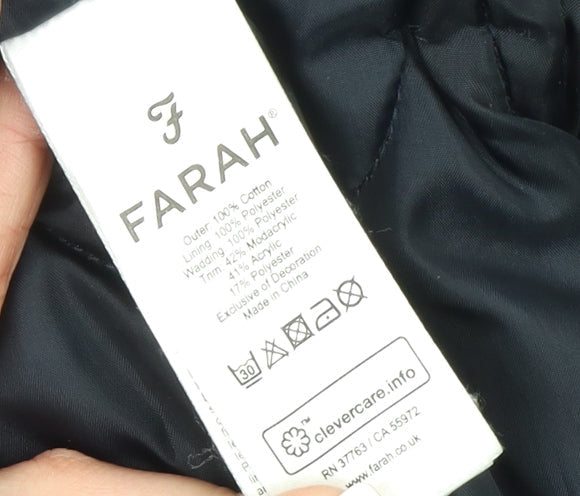 Mens UK Size S Farah Blue Parka Coat