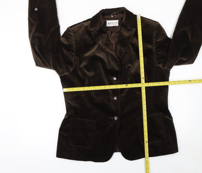 Basler Women's Brown Velvet Single-Breasted Blazer UK 16