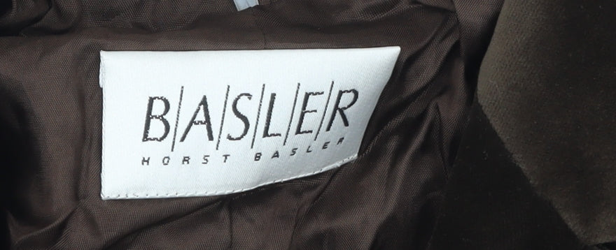 Basler Women's Brown Velvet Single-Breasted Blazer UK 16