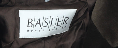 Basler Women's Brown Velvet Single-Breasted Blazer UK 16