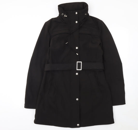 Michael Kors Women's Black Trench Coat Belted Mid-Length S