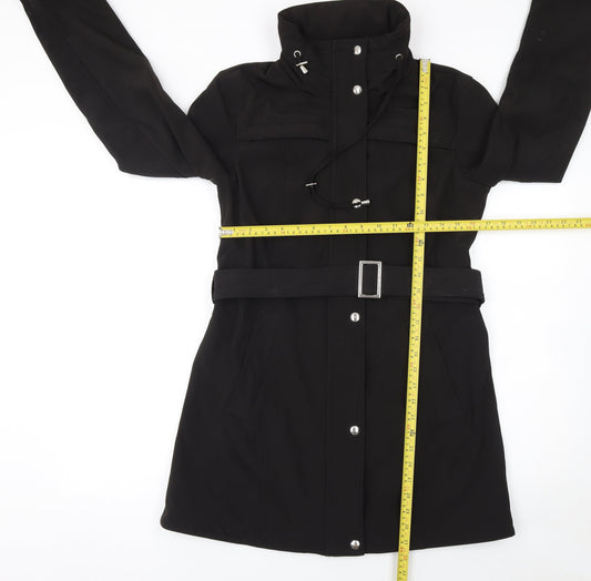 Michael Kors Women's Black Trench Coat Belted Mid-Length S