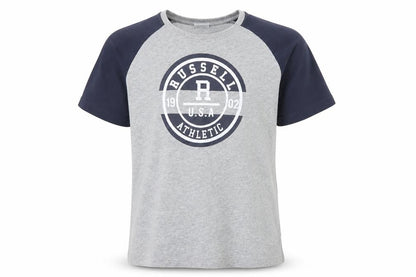 Russell Athletic Boys Grey Graphic Logo T-Shirt 10-11 Years Short Sleeve
