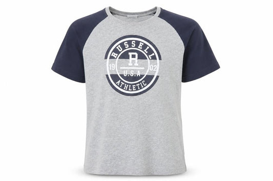 Russell Athletic Boys Grey Graphic Logo T-Shirt 10-11 Years Short Sleeve