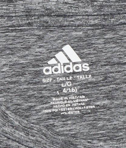 Adidas Women's Grey Short Sleeve Active T-Shirt Size L