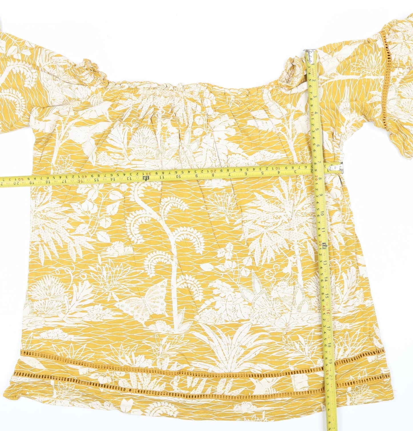 Womens UK Size 16 NEXT Yellow Tunic Blouse