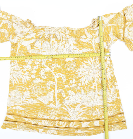 Womens UK Size 16 NEXT Yellow Tunic Blouse