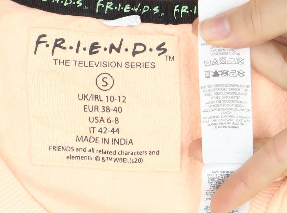 Womens UK Size S FRIENDS Beige Pullover Sweatshirt