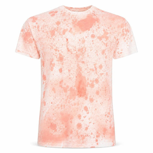 Front view of H&M Divided unisex orange tie-dye crew neck cotton t-shirt, size S
