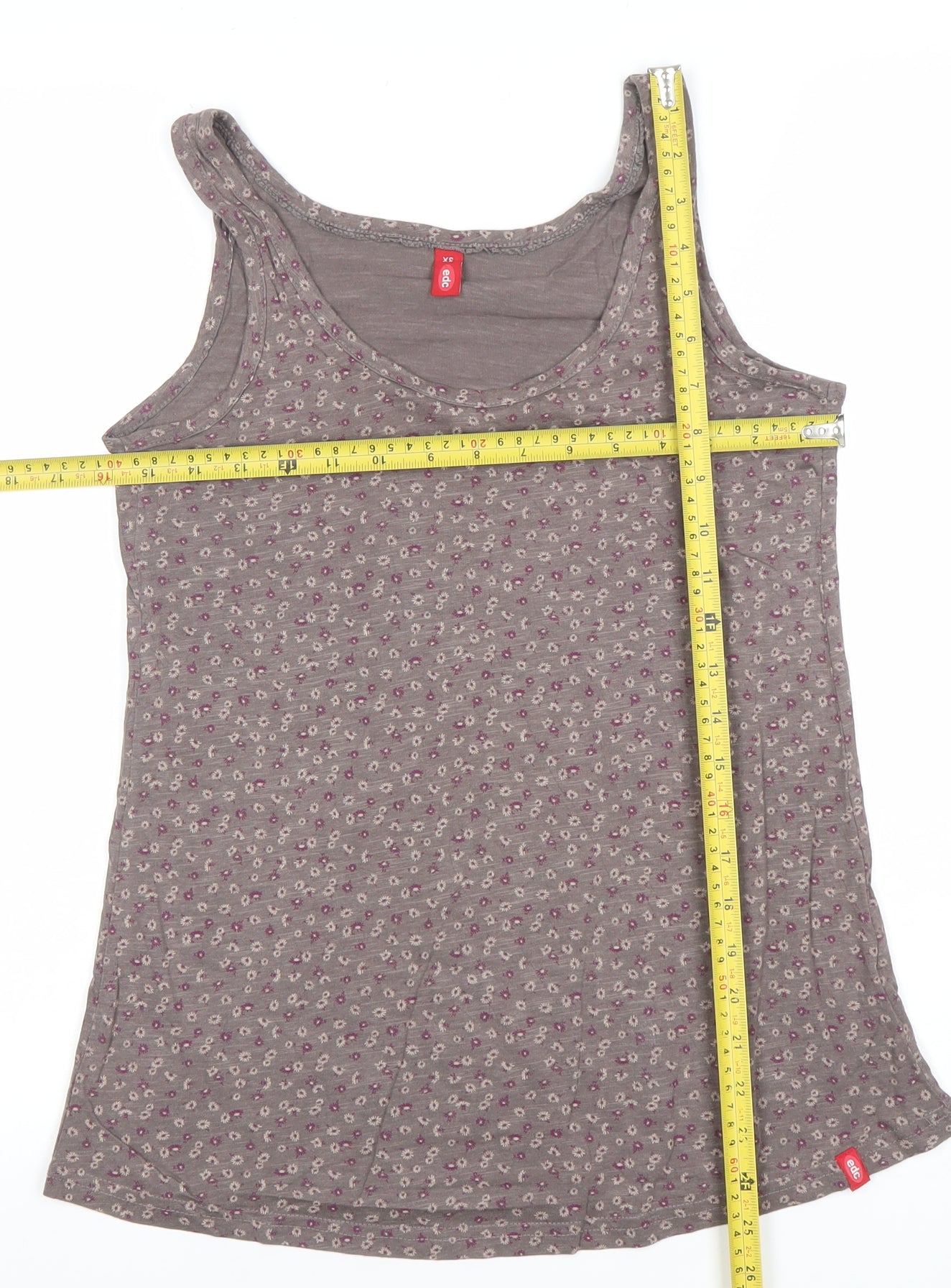 Womens UK Size XS EDC Brown Basic Tank