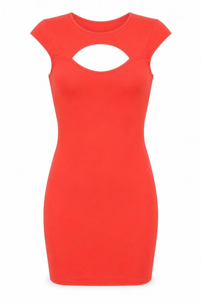 River Island Women's Red Bodycon Cut Out Dress Size 8
