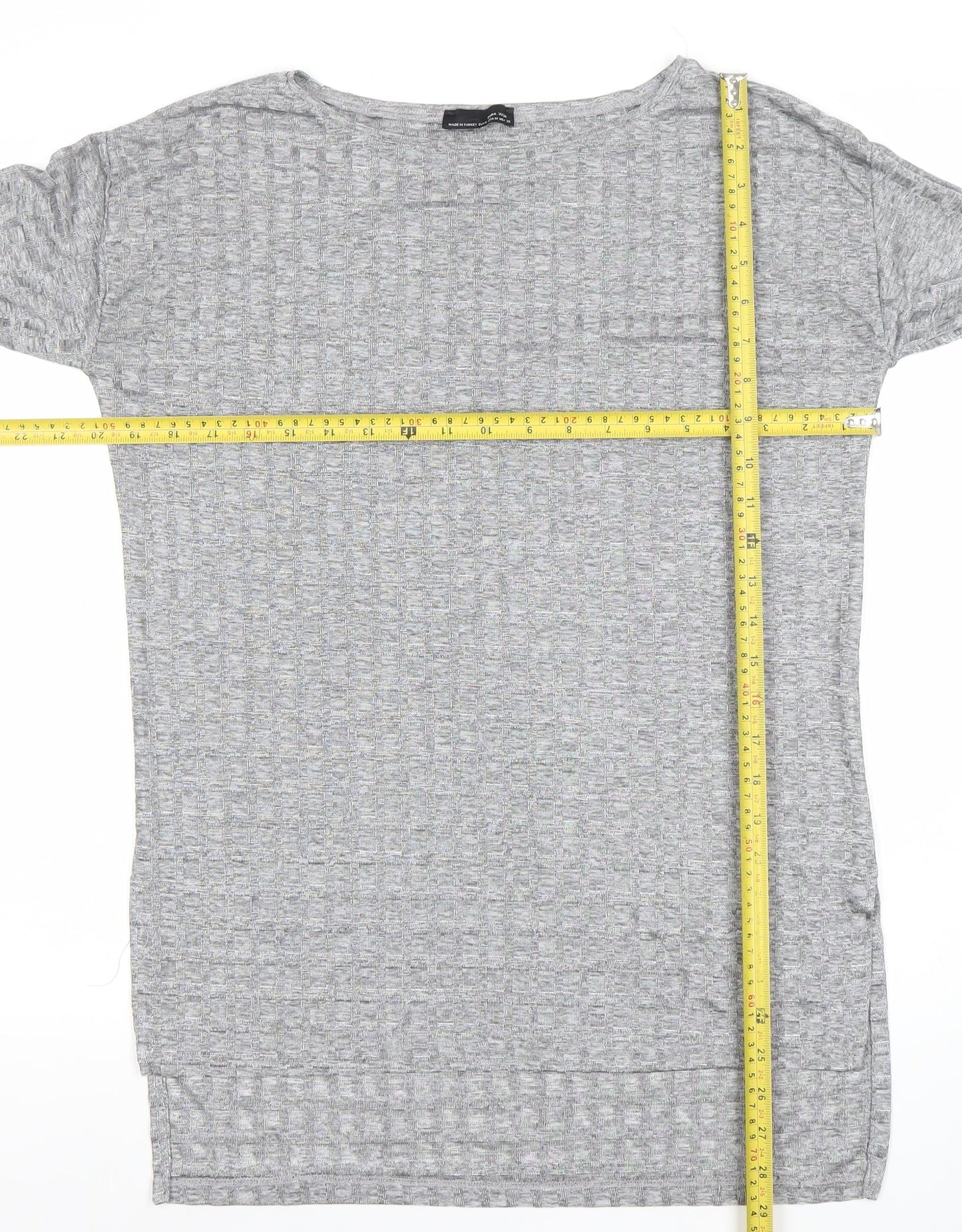 Womens UK Size 10 Zara Grey Basic T-Shirt