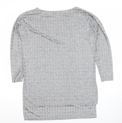 Womens UK Size 10 Zara Grey Basic T-Shirt