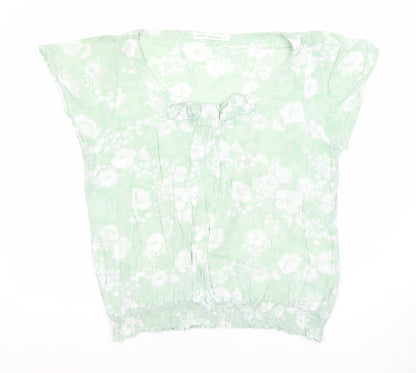 Womens UK Size 14 NEXT Green Tunic Blouse