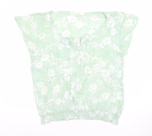 Womens UK Size 14 NEXT Green Tunic Blouse