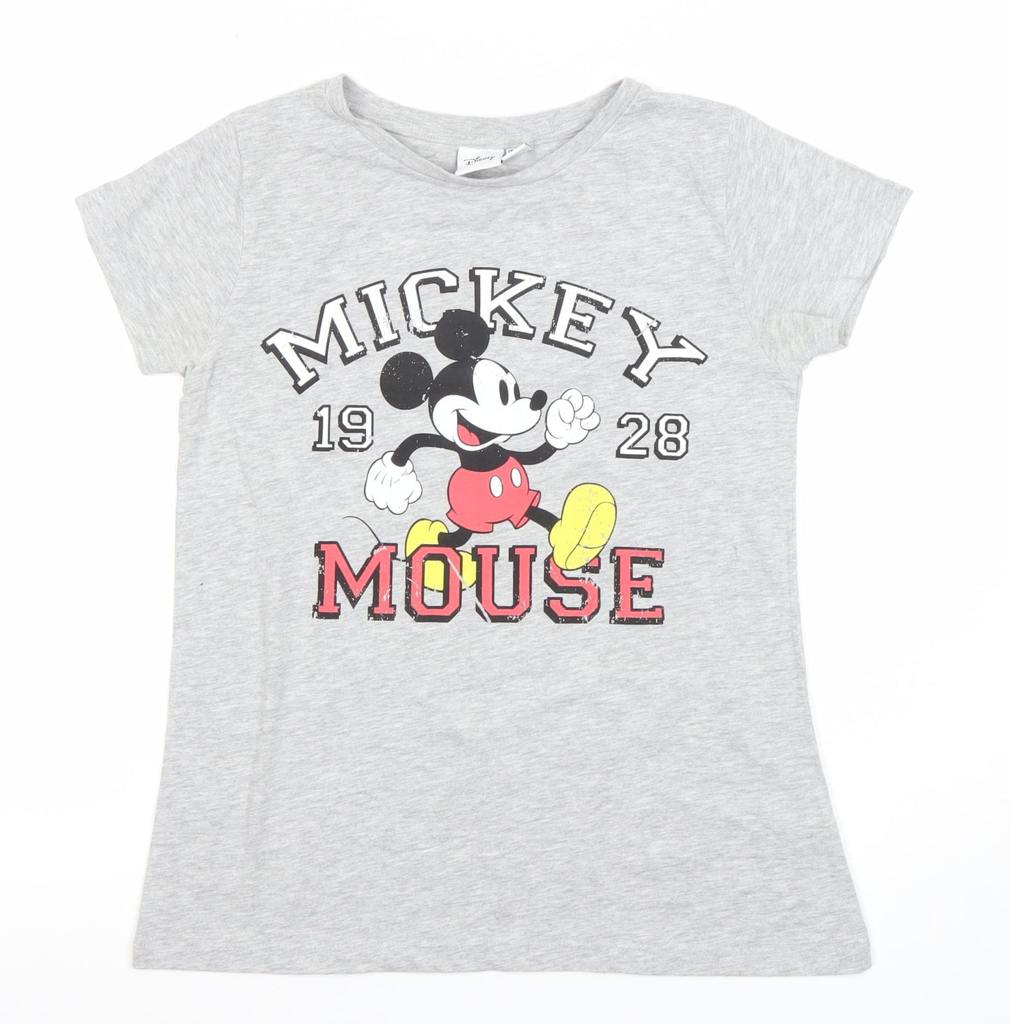 Womens UK Size 8 Disney Grey Basic T-Shirt