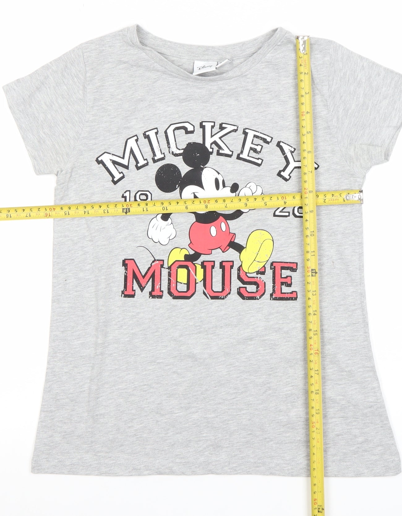 Womens UK Size 8 Disney Grey Basic T-Shirt