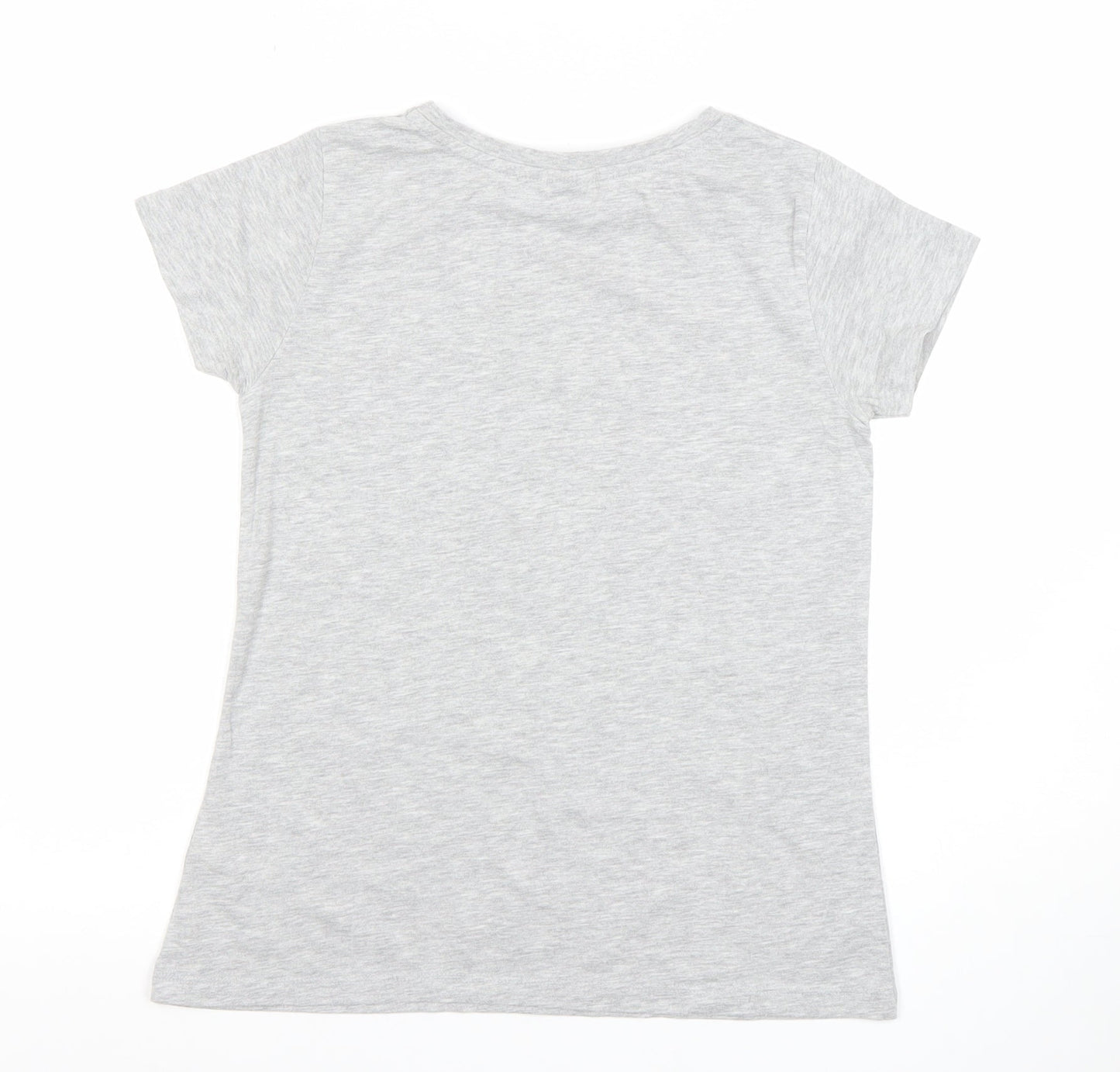 Womens UK Size 8 Disney Grey Basic T-Shirt