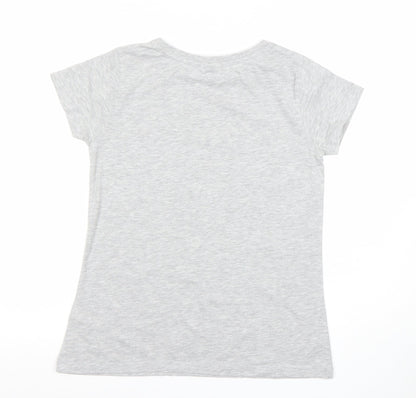 Womens UK Size 8 Disney Grey Basic T-Shirt