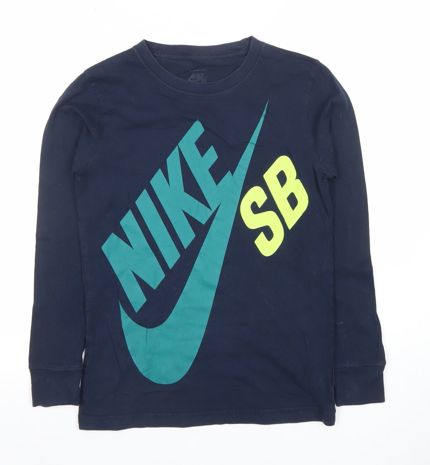 Boys UK Size 10-12 Years Nike Blue Basic Pullover T-Shirt