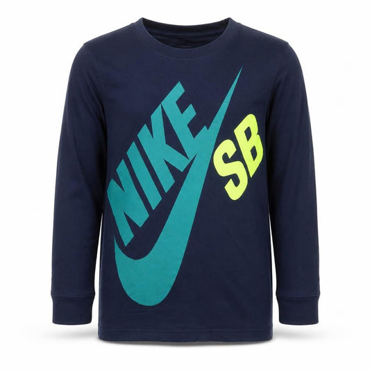 Boys UK Size 10-12 Years Nike Blue Basic Pullover T-Shirt
