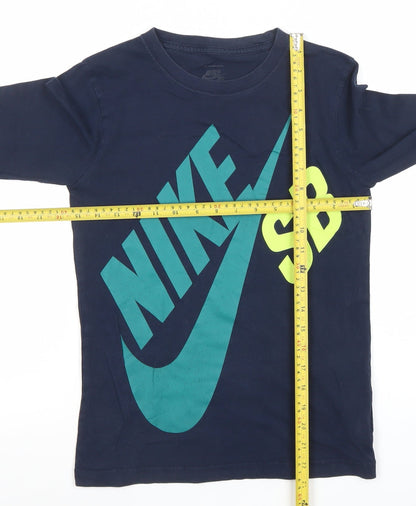 Boys UK Size 10-12 Years Nike Blue Basic Pullover T-Shirt
